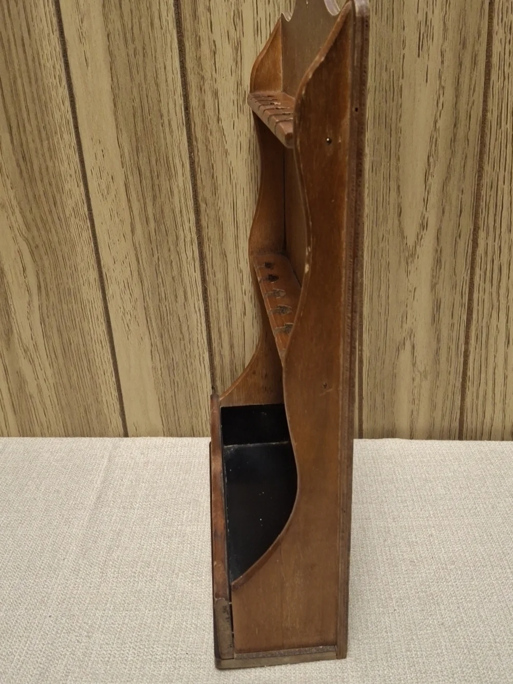 Vintage Solid Wood 12 Spoon Display & Mail Holder Rustic Decor 11